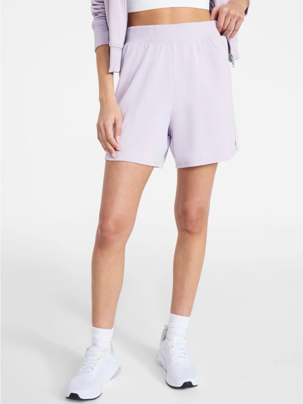 Lilac Women's Casual Elastic Waist Shorts - Picture 2 of 2
